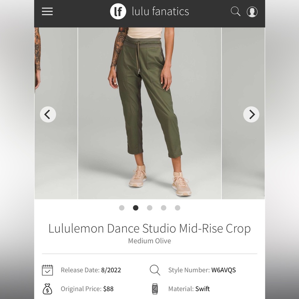 Lululemon Dance Studio Mid-Ruse Crop